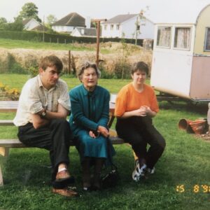 In the back garden.
